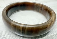 Image 2 of Vintage 1970s Natural Brown Agate Bangle Bracelet