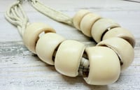 Image 3 of Vintage 1940s Congo Tribal Antler Beaded Necklace