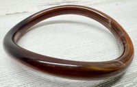 Image 2 of Vintage 1960s Marbled Chocolate Brown Free Form Lucite Bracelet