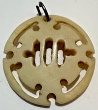 Image 1 of Vintage 1940s Chinese Carved Bovine Bone Necklace Pendant