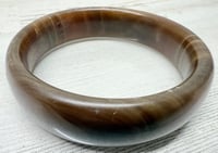 Image 3 of Vintage 1970s Natural Brown Agate Bangle Bracelet