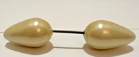 Image 2 of Antique 1920s Beige Pearlescent Art Deco Modernist Wooden Enamel Stick Pin