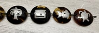 Image 4 of Vintage WWll South Pacific Faux Tortoise Shell Silver Tone Bracelet