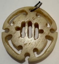 Image 2 of Vintage 1940s Chinese Carved Bovine Bone Necklace Pendant
