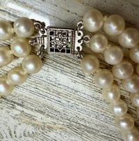 Image 3 of Danbury Mint Triple Strand Freshwater Pearl And Blue Howlite Bead 925 Necklace