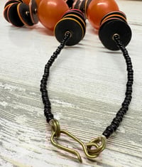 Image 4 of Vintage 1940s RARE Cherry Amber Butterscotch Bakelite &amp; Wood Beaded Necklace
