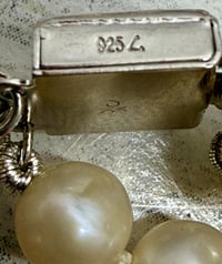 Image 4 of Danbury Mint Triple Strand Freshwater Pearl And Blue Howlite Bead 925 Necklace