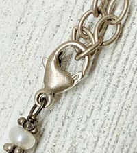 Image 5 of Vintage 1990s 925 Silver Rose &amp; Freshwater Pearl Necklace