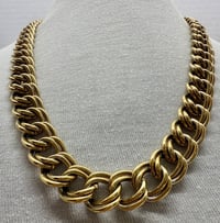 Image 2 of Vintage 1980s Givenchy Double Chain Link Necklace 11.5"
