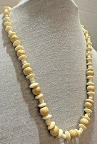 Image 3 of Antique 1900s Antler &amp; Wood Bead Necklace