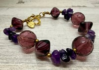 Image 3 of Vintage 1970s Miriam Haskell Givre Glass &amp; Amethyst Bracelet