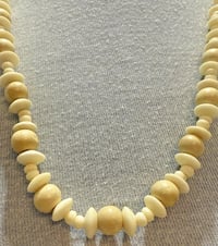 Image 4 of Antique 1900s Antler &amp; Wood Bead Necklace