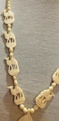 Image 5 of Vintage 1930s Carved Deer Antler Camel Necklace