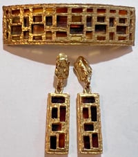 Image 1 of Vintage 1980s Park Lane Barrette &amp; Earring Set
