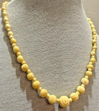 Image 2 of Antique 1920s Art Deco Turned Bovine Carved Bead Necklace