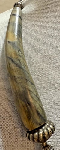 Image 4 of Vintage 1960s Tibetan Yak Horn Tribal Necklace