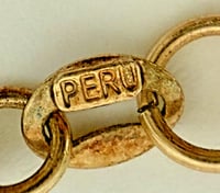 Image 8 of Vintage 1980s Ma Brand Peru 14K GF 925 Murano Glass Heart Dangle Bracelet 7"