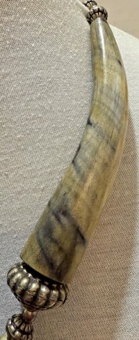 Image 5 of Vintage 1960s Tibetan Yak Horn Tribal Necklace