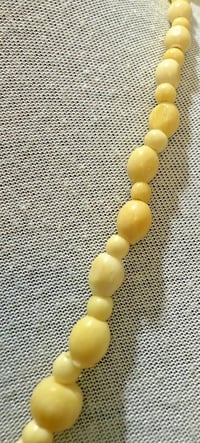 Image 4 of Antique 1920s Art Deco Turned Bovine Carved Bead Necklace
