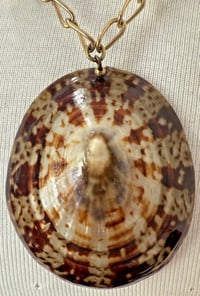 Image 4 of Vintage 1960s Hobe Gold Tone Shell Polished Wood Chain Necklace