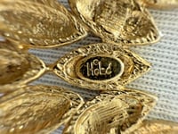 Image 5 of Vintage 1960s Hobe Gold Tone Necklace Green Blue Enamel Pendant Tassel