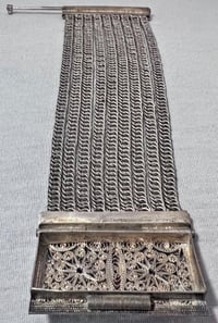 Image 7 of Antique Pre-1790s Bosnian Wedding Bracelet Handmade 925 Red Green Paste Stones