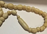 Image 8 of Antique 1920s Art Deco Turned Bovine Carved Bead Necklace
