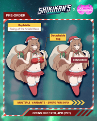 Image 1 of Raphtalia Christmas 3.5" Hard Enamel Pin (Magnetized Top) 18+ ONLY! **PREORDER COMING SOON**