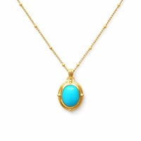 Image 1 of Victorian Oval Turquoise Pendant Necklace