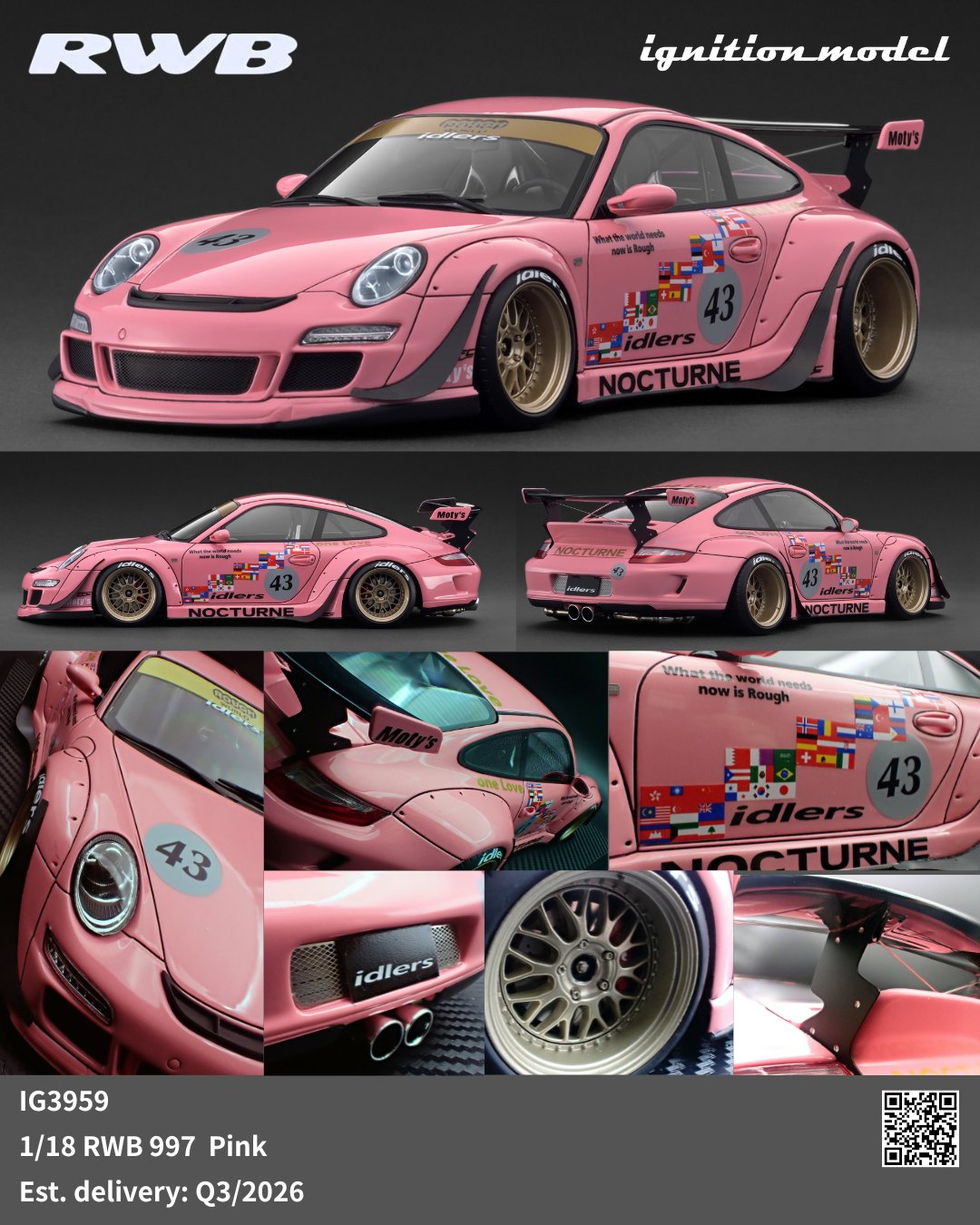 Image of 1/18 RWB Nocturne GT3RS (Nakai-san's own race car)