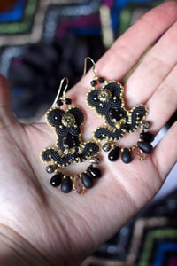 Image 4 of Deli Earrings - Black and glitz - Fermoirs gold filled 14 carats