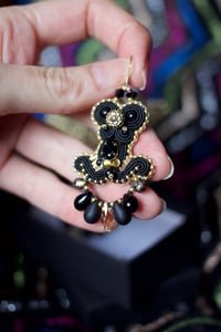Image 5 of Deli Earrings - Black and glitz - Fermoirs gold filled 14 carats