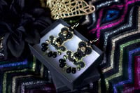 Image 6 of Deli Earrings - Black and glitz - Fermoirs gold filled 14 carats