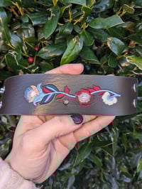 Image 1 of Dark Brown PU Leather Poppy Bracelet 