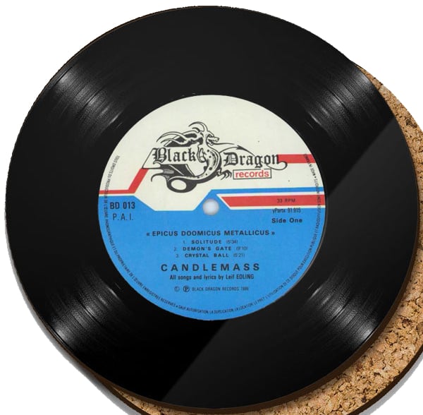 Image of CANDLEMASS "Epicus Doomicus LP Label - COASTER" (Pack of 2)