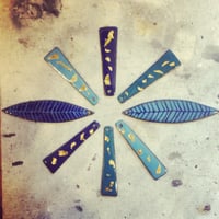 Image 1 of Shades of Blue Enamel Earrings