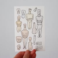 Image 1 of Hello Cycladic Figures - Colour Postcard