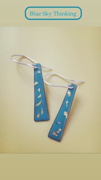 Image 2 of Shades of Blue Enamel Earrings