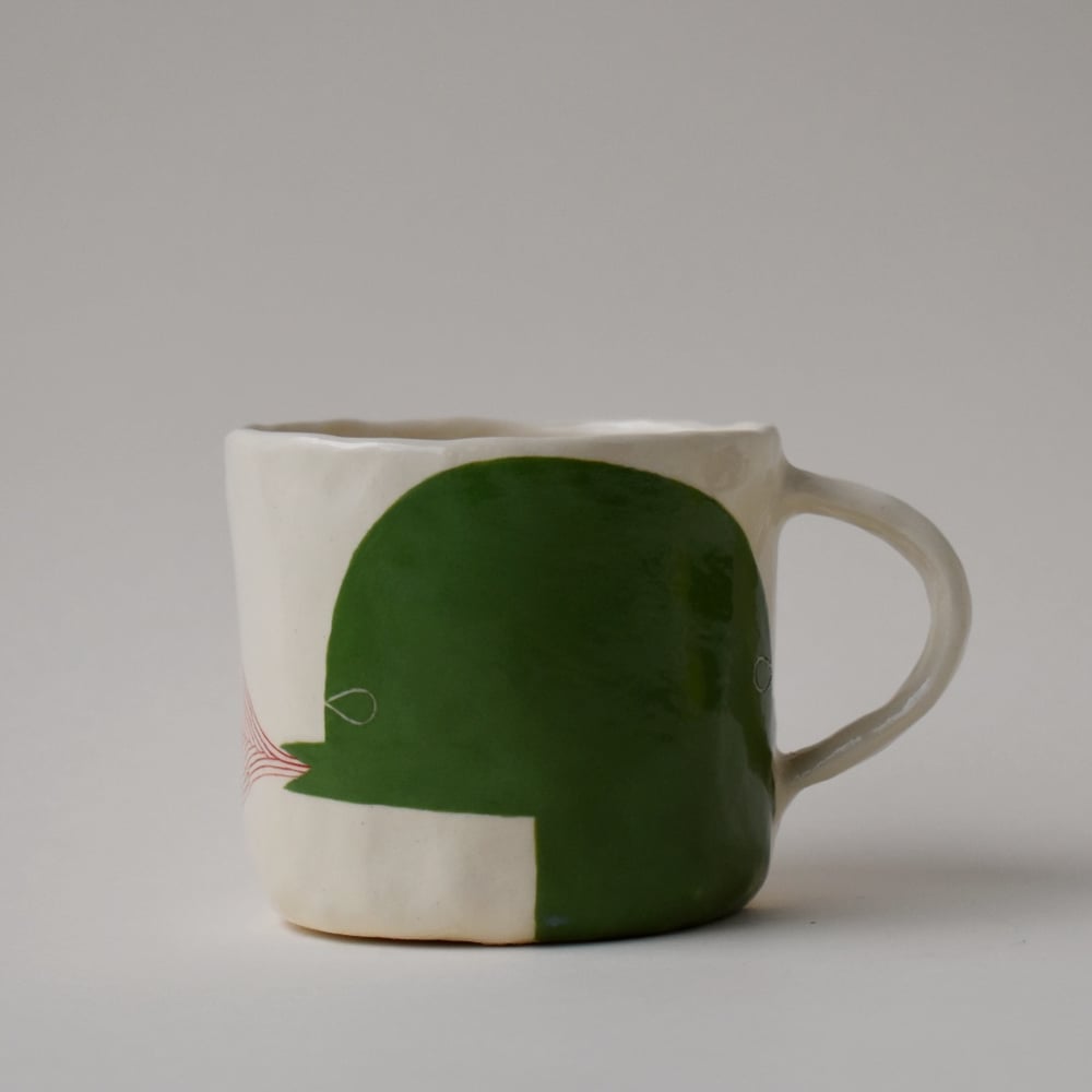 Image of Green Abstract Portrait Mug