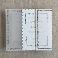 Image 3 of still bloom floral printed vellum wrap for 5x7 cards PACK of 10