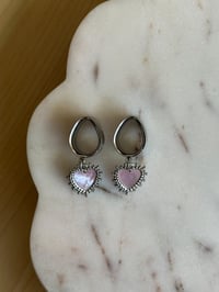 Image 2 of Pink Delphine Hearts (Silver)