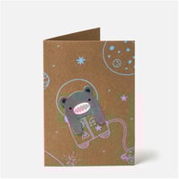 Image 1 of Carte + marque-page + enveloppe Monstre espace A6