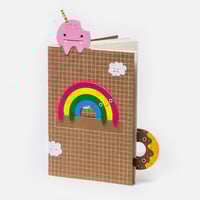 Image 1 of Carnet + marque-pages arc-en-ciel A6