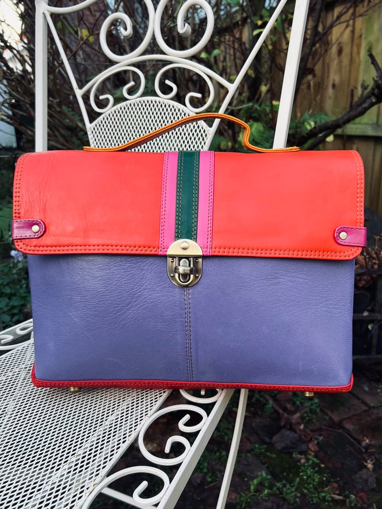 Image of Coloured Leather Laptop Bag #19C
