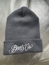 Bent co script beanie black with silver 