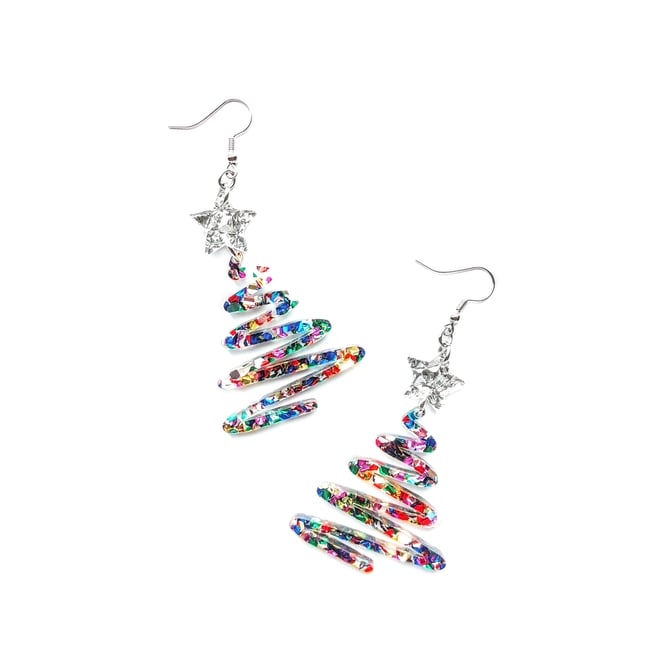 Sparkling Christmas Tree Earrings 🎄