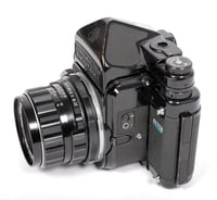 Image 3 of Pentax 6X7 MLU camera + prism + SMC 105mm F2.4 lens upgraded focusing screen (#1825)