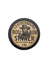 LEATHER BOUND BOURBON SINNER ( TALLOW SHAVE SOAP )