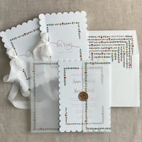 Image 9 of A7 printed cards - still bloom floral scallop edge -