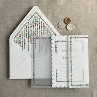 Image 4 of A7 printed cards - still bloom floral scallop edge -